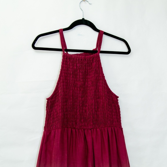 Universal Thread Smocked Maxi Dress in Burgundy - Picture 2 of 4